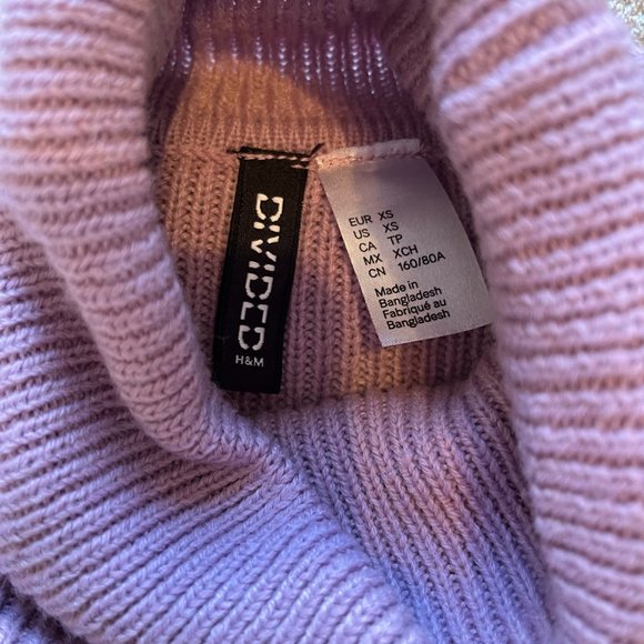 Divided, Cropped Turtleneck Knit Sweater, Lavender, x-Small/TP - Picture 3 of 3